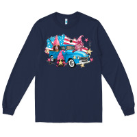 Navy American truck gnomes Long Sleeve Tee - FaDigitalArtStudio