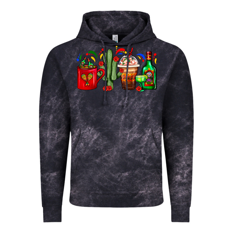 Mexico Coffee Cups With Cactus And Tequila Bottle Vintage Hoodie by FaDigitalArtStudio | Teevron