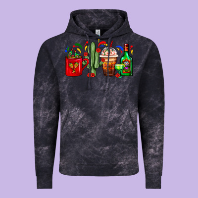 Mexico Coffee Cups With Cactus And Tequila Bottle Vintage Hoodie Designed By Fadigitalartstudio