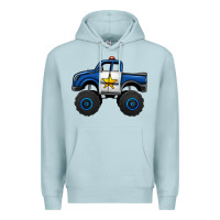 Blue Mist police car monster truck Premium Hoodie - Jasminsmagicworld