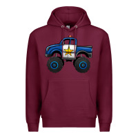 Burgundy police car monster truck Premium Hoodie - Jasminsmagicworld