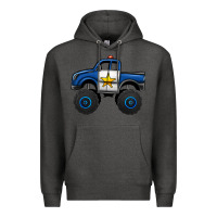 Charcoal Heather police car monster truck Premium Hoodie - Jasminsmagicworld