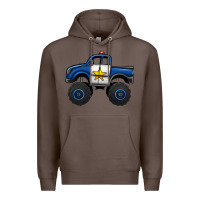 Coffee police car monster truck Premium Hoodie - Jasminsmagicworld