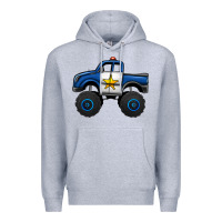 Heather Grey police car monster truck Premium Hoodie - Jasminsmagicworld