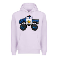 Lilac police car monster truck Premium Hoodie - Jasminsmagicworld