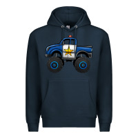 Navy police car monster truck Premium Hoodie - Jasminsmagicworld