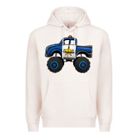 Pale Pink police car monster truck Premium Hoodie - Jasminsmagicworld