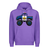 Purple police car monster truck Premium Hoodie - Jasminsmagicworld