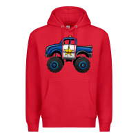 Red police car monster truck Premium Hoodie - Jasminsmagicworld