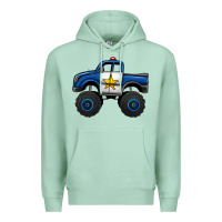 Seafoam police car monster truck Premium Hoodie - Jasminsmagicworld