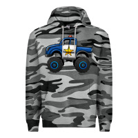 Slate Camo police car monster truck Premium Hoodie - Jasminsmagicworld