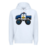 White police car monster truck Premium Hoodie - Jasminsmagicworld