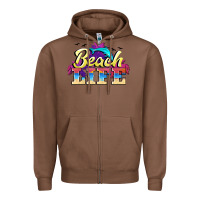 Chestnut beach life Zipper Hoodie - BarkalooDesign
