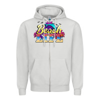 Dove Grey beach life Zipper Hoodie - BarkalooDesign