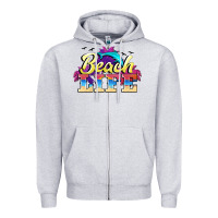 Heather Grey beach life Zipper Hoodie - BarkalooDesign