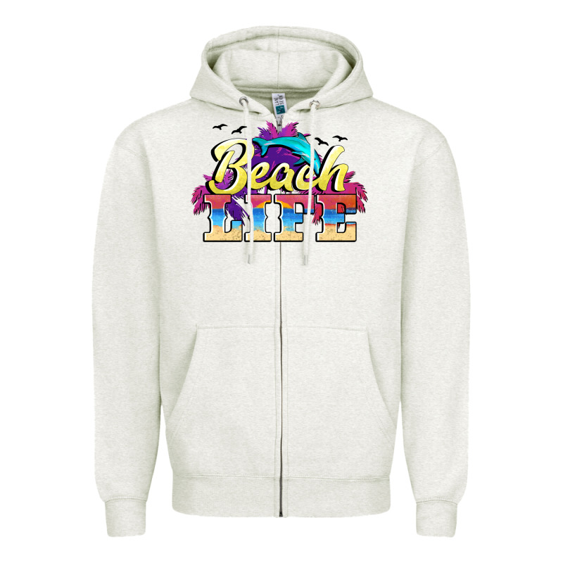 Beach Life Zipper Hoodie by BarkalooDesign | Teevron