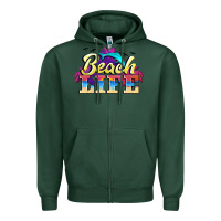 Sports Green beach life Zipper Hoodie - BarkalooDesign