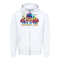 White beach life Zipper Hoodie - BarkalooDesign
