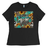 Black yet despite the look on my face you are still talk Ladies Tee - CowGirlArtShop
