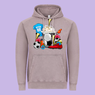Soccer Frappe Coffee Vintage Hoodie Designed By Fadigitalartstudio
