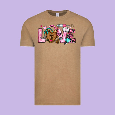 Love Valentines Day Nurse Vintage Tee Designed By Oliviacreatesart