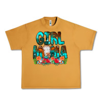 Peanut Butter Girl Mama Flowers Cow Urban Heavy Tee - CowCowDesign