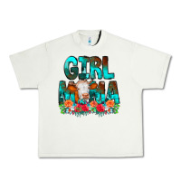 Pistachio Girl Mama Flowers Cow Urban Heavy Tee - CowCowDesign
