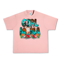 Salmon Girl Mama Flowers Cow Urban Heavy Tee - CowCowDesign