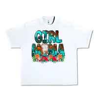White Girl Mama Flowers Cow Urban Heavy Tee - CowCowDesign