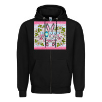 Black happy easter bunny Zipper Hoodie - BarkalooDesign