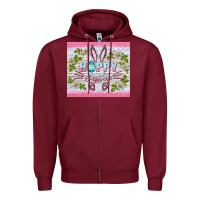 Burgundy happy easter bunny Zipper Hoodie - BarkalooDesign