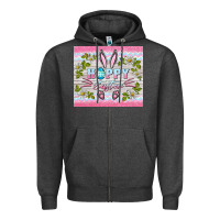 Charcoal Heather happy easter bunny Zipper Hoodie - BarkalooDesign