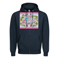 Navy happy easter bunny Zipper Hoodie - BarkalooDesign