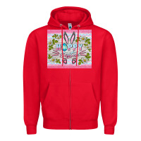 Red happy easter bunny Zipper Hoodie - BarkalooDesign