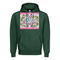 Sports Green happy easter bunny Zipper Hoodie - BarkalooDesign