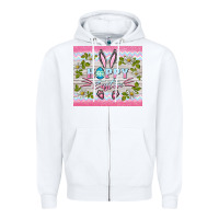 White happy easter bunny Zipper Hoodie - BarkalooDesign