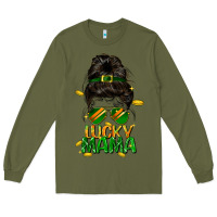 Army Green lucky mama St. Patricks Day Long Sleeve Tee - FaDigitalArtStudio