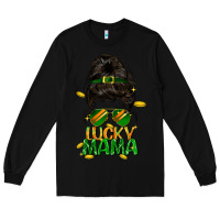 Black lucky mama St. Patricks Day Long Sleeve Tee - FaDigitalArtStudio