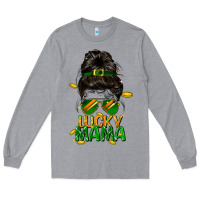 Heather Grey lucky mama St. Patricks Day Long Sleeve Tee - FaDigitalArtStudio