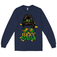 Navy lucky mama St. Patricks Day Long Sleeve Tee - FaDigitalArtStudio