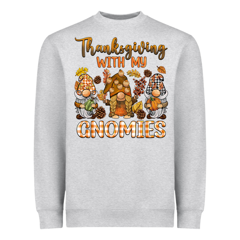 Thanksgiving With My  Gnomies Heavyweight Sweatshirt by BarkalooDesign | Teevron