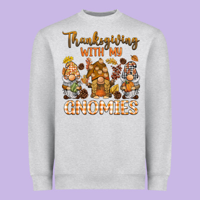 Thanksgiving With My  Gnomies Heavyweight Sweatshirt Designed By Barkaloodesign