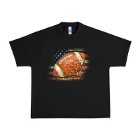 Black American Flag Football Leopard Urban Heavy Tee - CowCowDesign