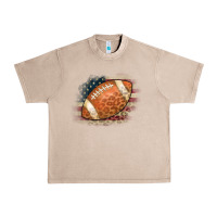 French Oak American Flag Football Leopard Urban Heavy Tee - CowCowDesign