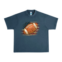 Midnight Navy American Flag Football Leopard Urban Heavy Tee - CowCowDesign