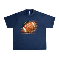 Navy American Flag Football Leopard Urban Heavy Tee - CowCowDesign