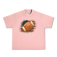 Salmon American Flag Football Leopard Urban Heavy Tee - CowCowDesign