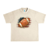 Sandshell American Flag Football Leopard Urban Heavy Tee - CowCowDesign