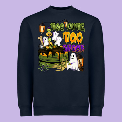 Too Cute Too Spook Heavyweight Sweatshirt Designed By Barkaloodesign