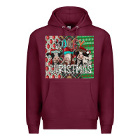 Burgundy mooey Christmas Premium Hoodie - CowhideDigitalArt
